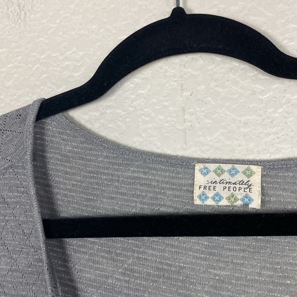 Intimately, free people gray shimmer snap front Henley top - Picture 3 of 7